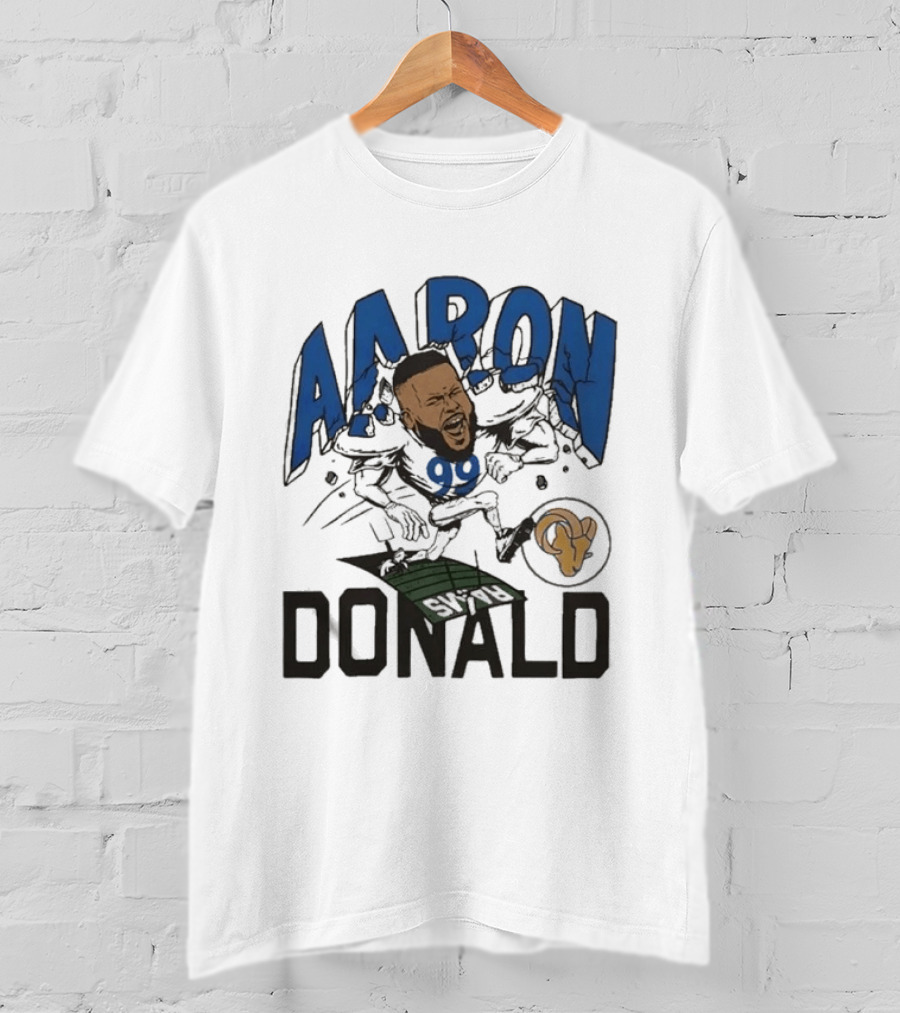 Los Angeles Rams Aaron Donald Caricature Artistry T-Shirt