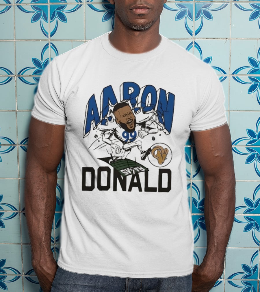 Los Angeles Rams Aaron Donald Caricature Artistry T-Shirt