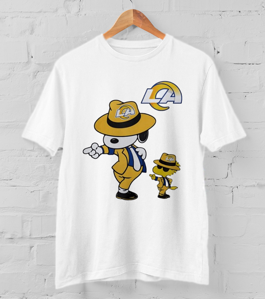 Los Angeles Rams Snoopy Woodstock LA Collaboration Dancing T-Shirt
