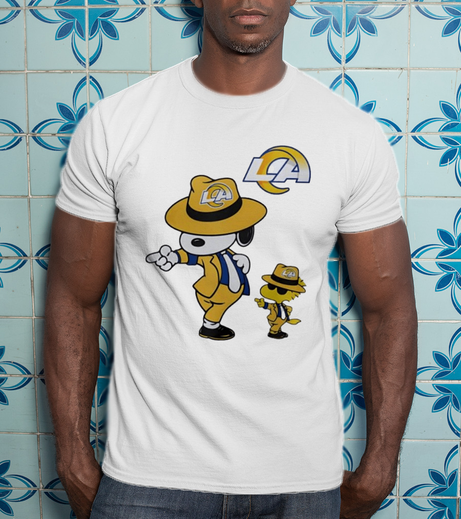 Los Angeles Rams Snoopy Woodstock LA Collaboration Dancing T-Shirt