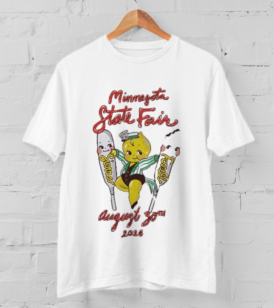 Minnesota State Fair August 30th 2026 Lemon Character With Corn Dogs T-Shirt
