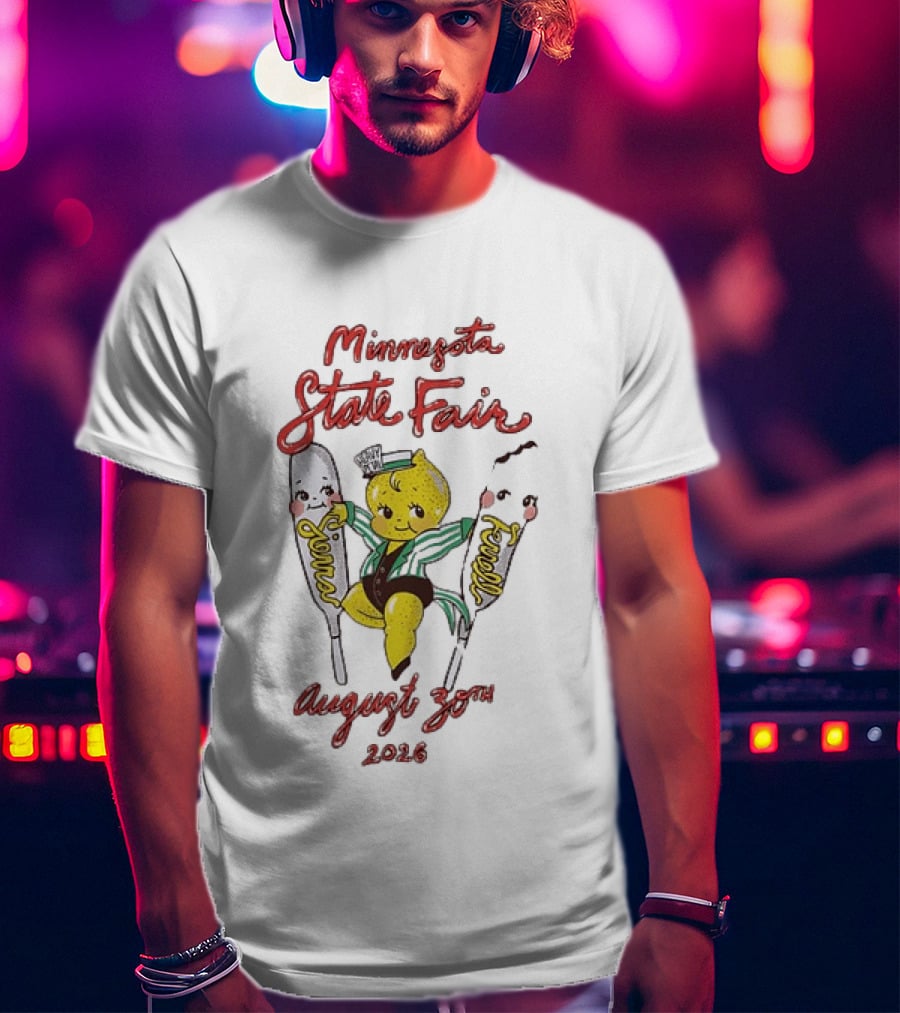 Minnesota State Fair August 30th 2026 Lemon Character With Corn Dogs T-Shirt