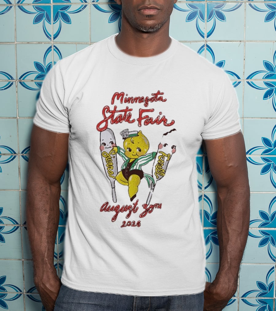 Minnesota State Fair August 30th 2026 Lemon Character With Corn Dogs T-Shirt