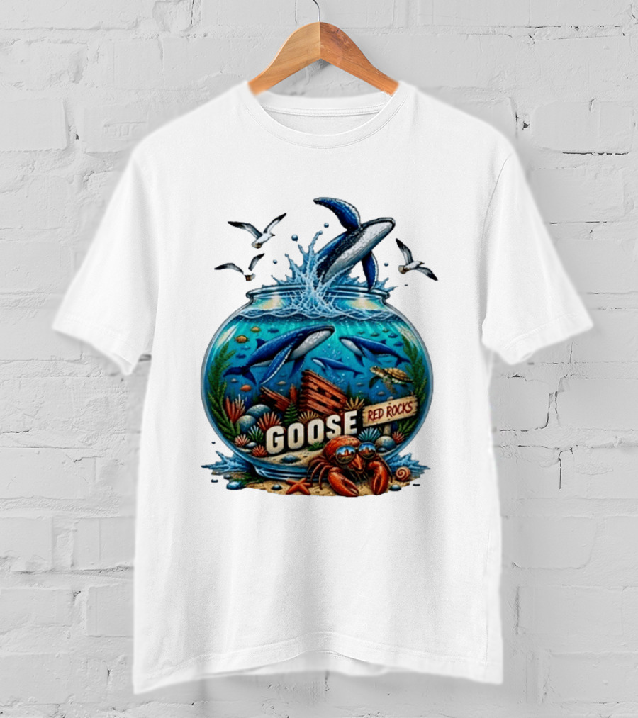 Goose Red Rocks Aquarium Whale Ocean Life Jam Band T-Shirt