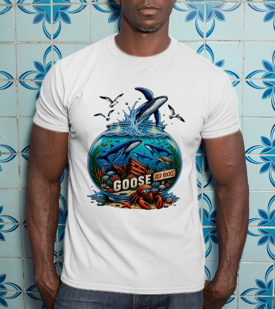 Goose Red Rocks Aquarium Whale Ocean Life Jam Band T-Shirt