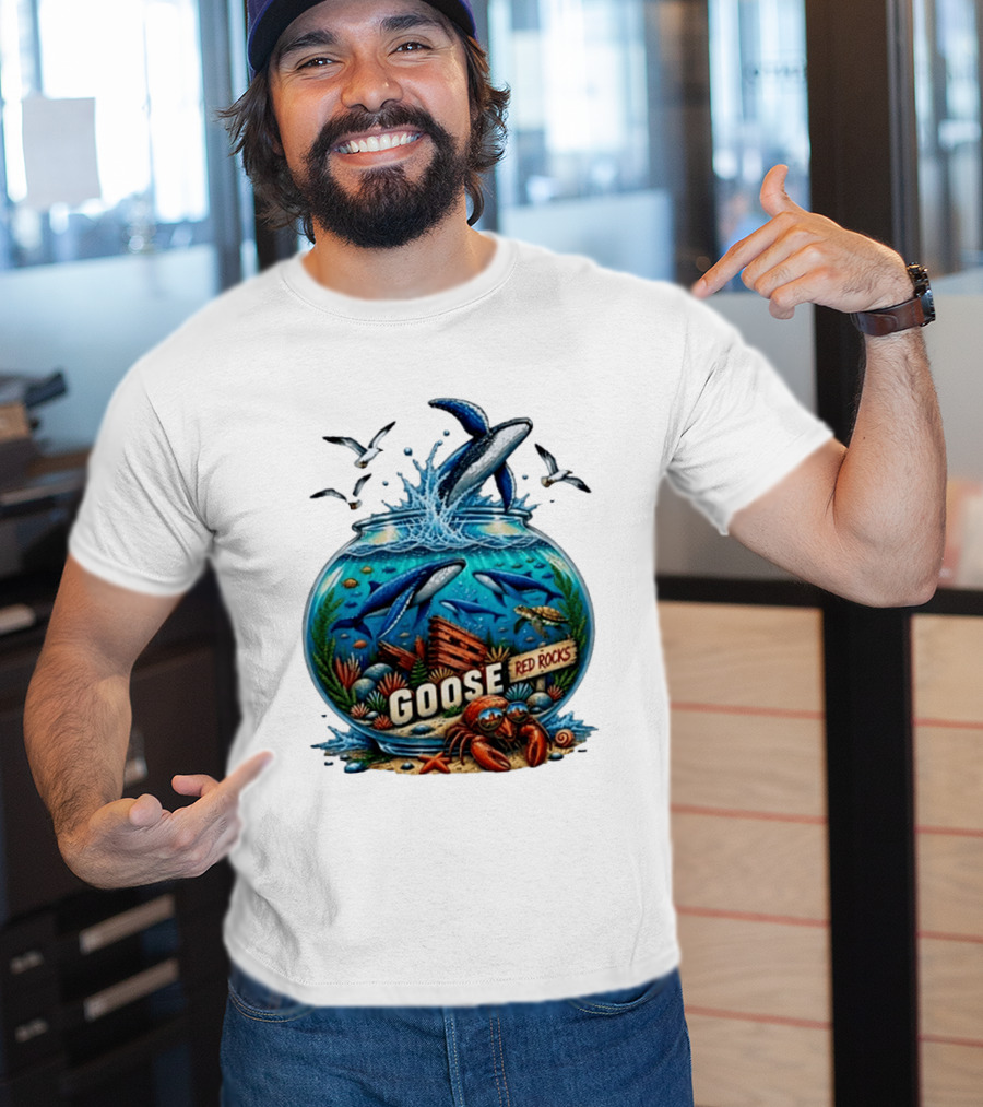 Goose Red Rocks Aquarium Whale Ocean Life Jam Band T-Shirt
