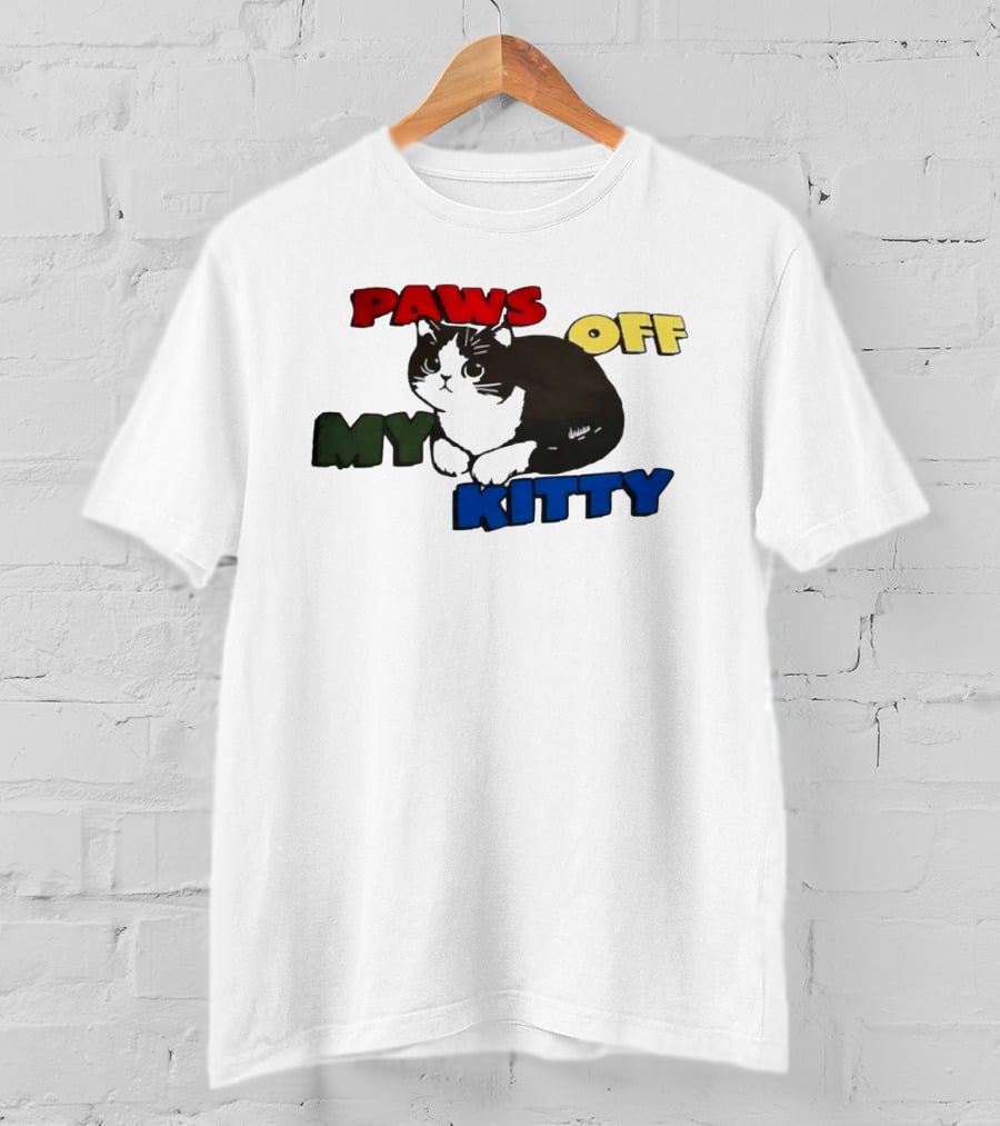 Paws Off My Kitty Cat Vintage Style Pet Lover T-Shirt