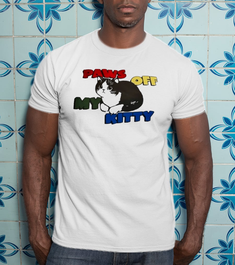 Paws Off My Kitty Cat Vintage Style Pet Lover T-Shirt
