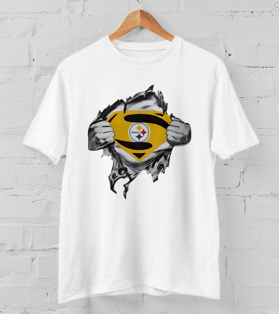 Pittsburgh Steelers Superman Chest Rip T-Shirt