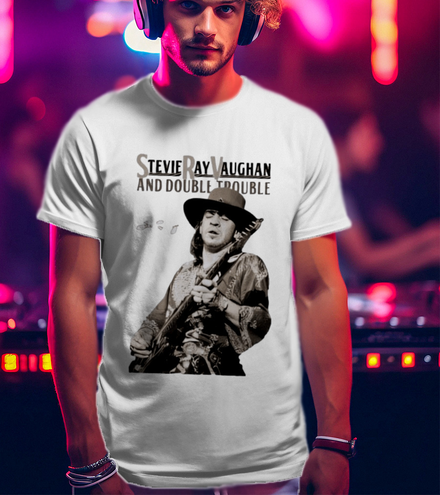 Stevie Ray Vaughan And Double Trouble Live Performance Image T-Shirt