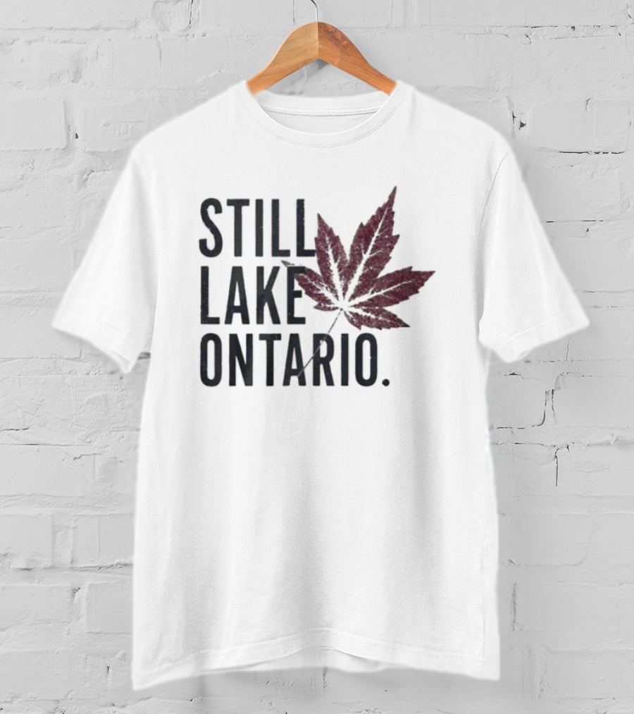 Still Lake Ontario Coordinates Great Lakes Maple Leaf T-Shirt