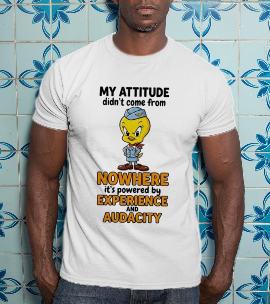 Tweety Bird My Attitude Didn't Come From Nowhere Powered By Experience And Audacity T-Shirt