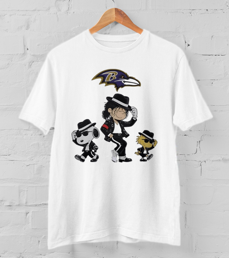 Baltimore Ravens Snoopy Charlie Brown Woodstock Pop Rock Dance T-Shirt
