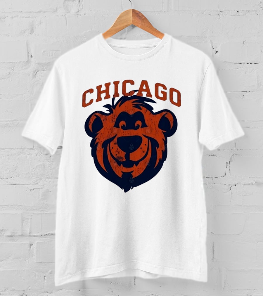 Chicago Bears Distressed Bear Face T-Shirt