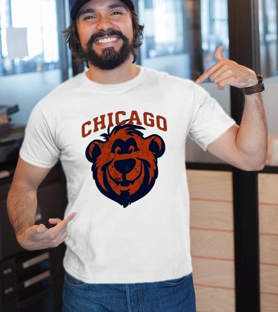 Chicago Bears Distressed Bear Face T-Shirt