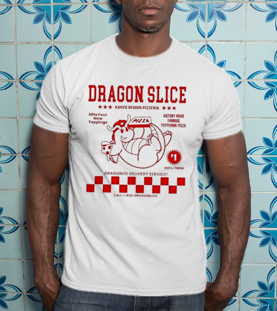 Dragon Slice Kanto Region Pizzeria Dragonite Delivery Service Number One Pokechef T-Shirt