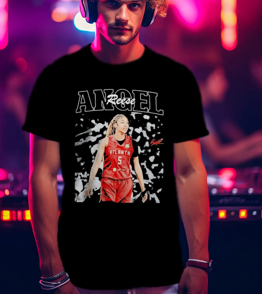 Angel Reese Atlanta No. 5 Basketball Star Burst T-Shirt