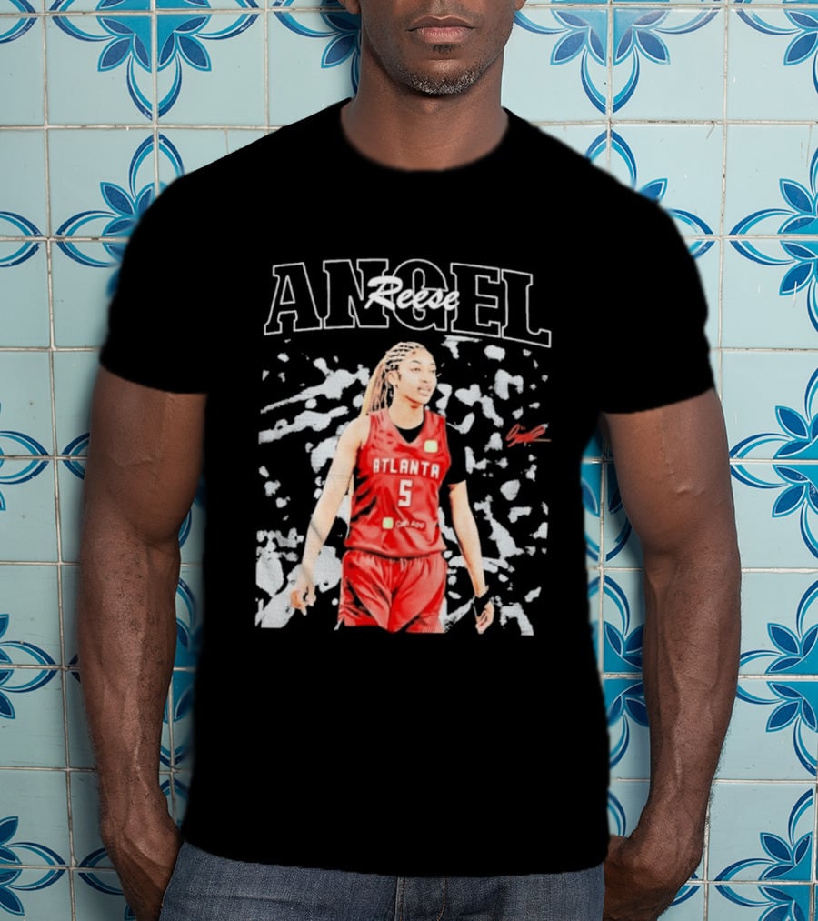 Angel Reese Atlanta No. 5 Basketball Star Burst T-Shirt