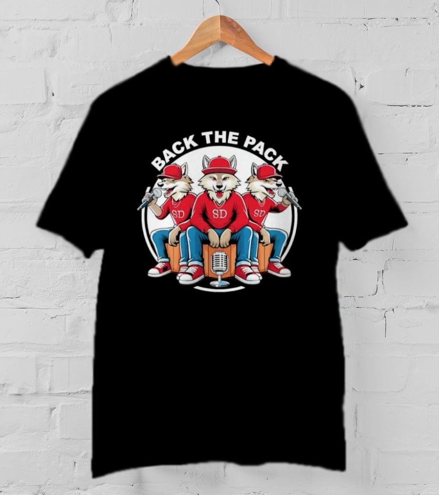 Back The Pack SD Wolf Rap Crew Hip Hop Trio Performance T-Shirt