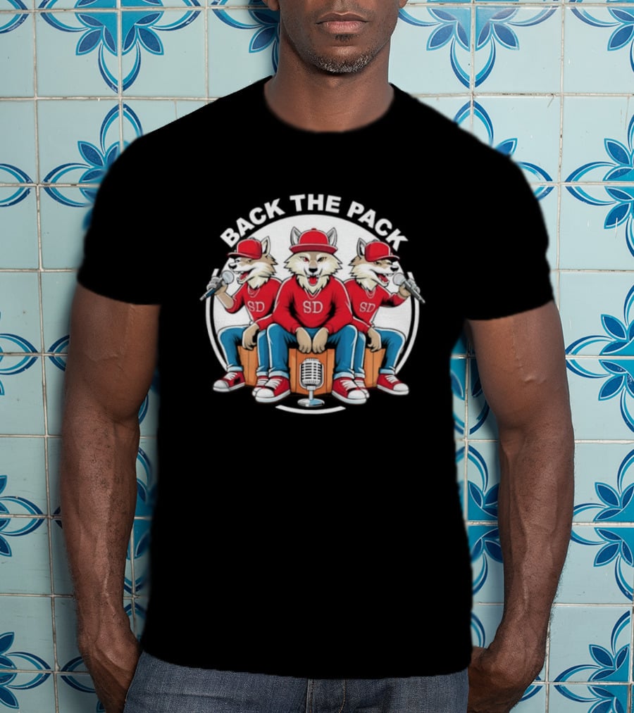 Back The Pack SD Wolf Rap Crew Hip Hop Trio Performance T-Shirt