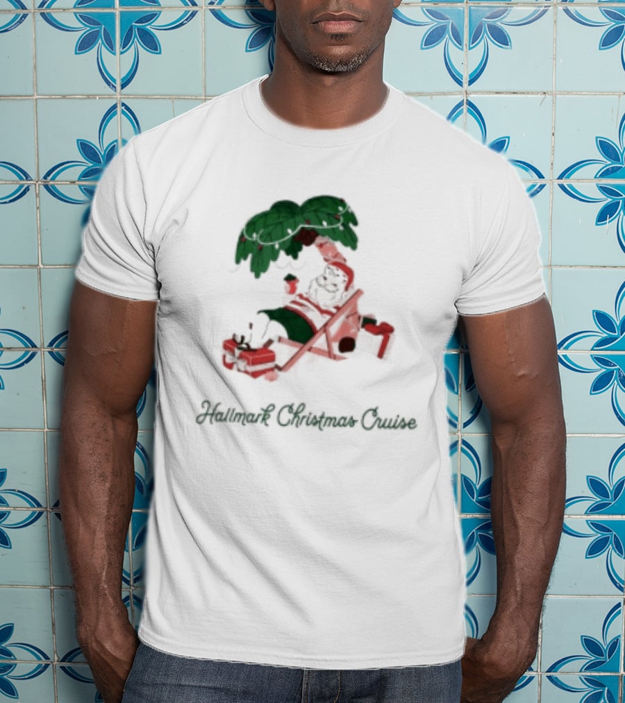 Hallmark Christmas Cruise Store Beach Santa 2026 Holiday Collection T-Shirt