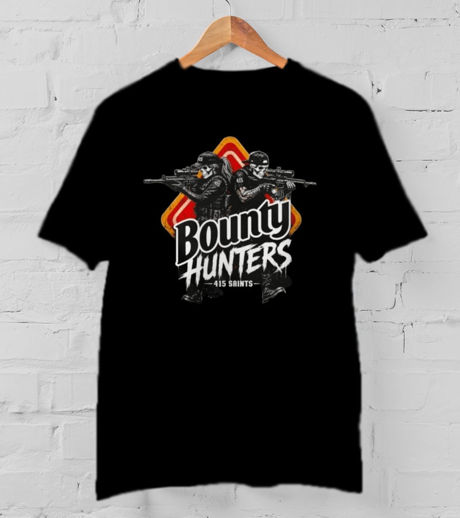 Bounty Hunters 415 Saints Skull Tactical Team Duo T-Shirt
