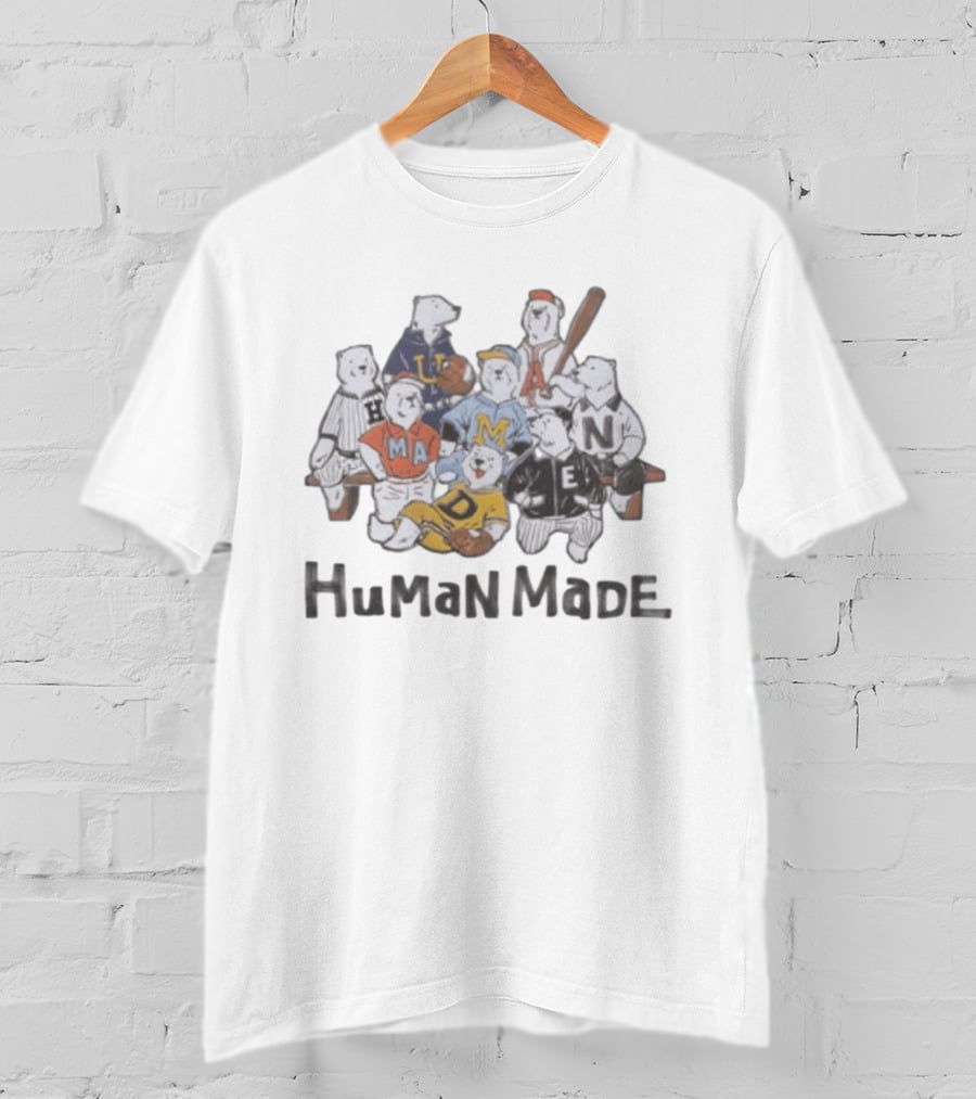 HuMan MaDe Streetwear Baseball Bears Nigo Collection T-Shirt