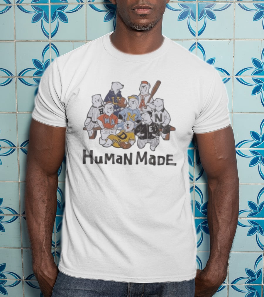 HuMan MaDe Streetwear Baseball Bears Nigo Collection T-Shirt