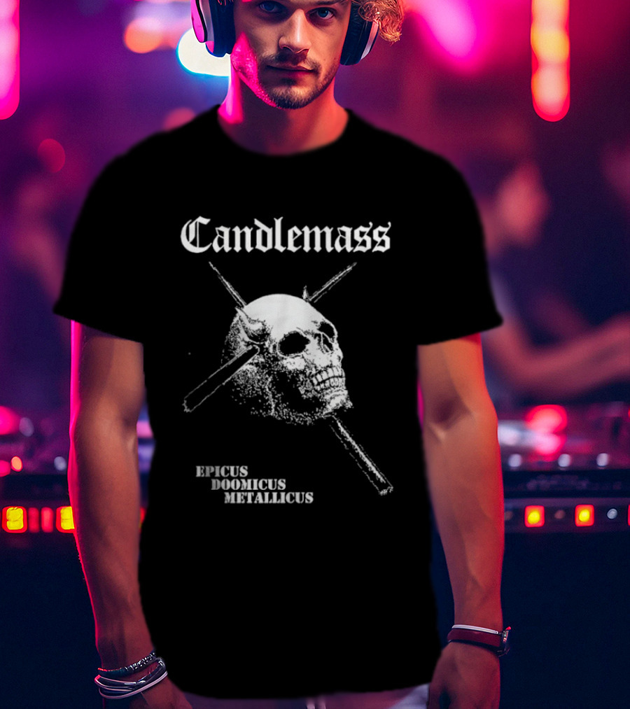 Candlemass Epicus Doomicus Metallicus Skull T-Shirt