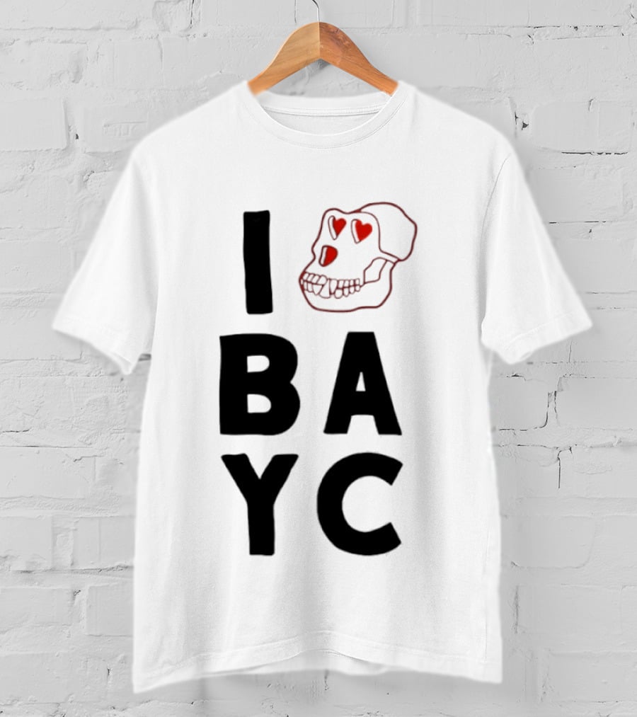 I Love BAYC I Heart Bored Ape Yacht Club NFT Crypto T-Shirt