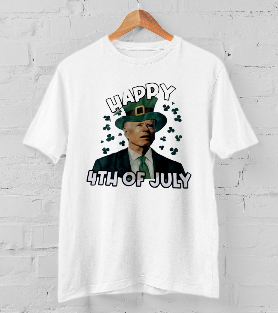 Joe Biden Happy 4th Of July Shamrock Leprechaun T-Shirt