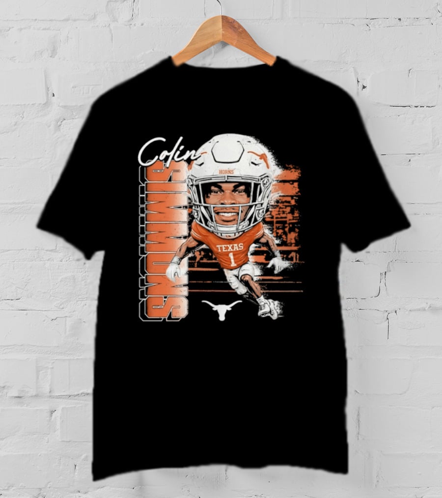 Colin Simmons Texas Longhorns Football Player Number 1 Distressed T-Shirt