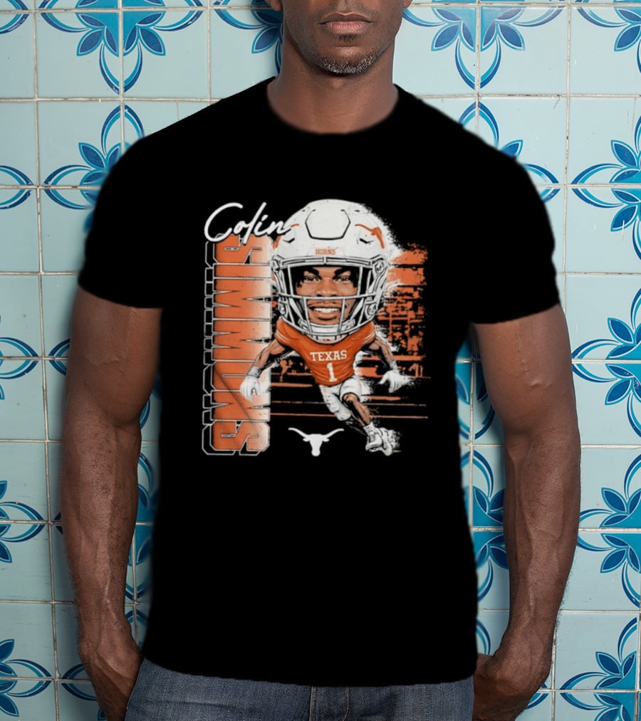 Colin Simmons Texas Longhorns Football Player Number 1 Distressed T-Shirt