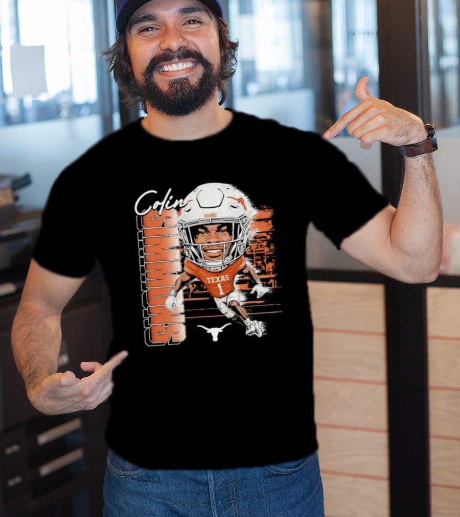 Colin Simmons Texas Longhorns Football Player Number 1 Distressed T-Shirt