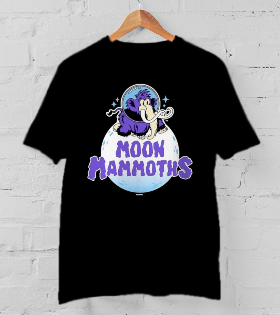 Moon Mammoths Purple Space Elephant Creature Astronaut T-Shirt