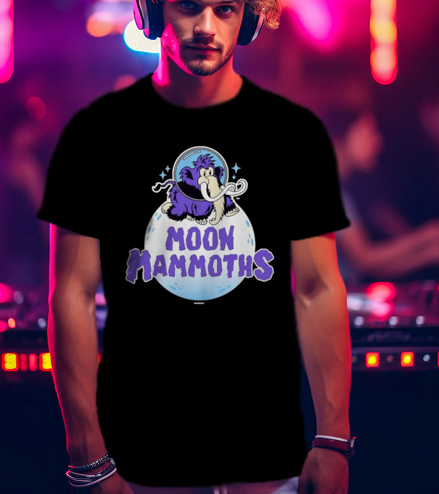 Moon Mammoths Purple Space Elephant Creature Astronaut T-Shirt