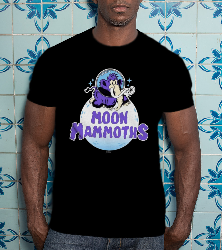 Moon Mammoths Purple Space Elephant Creature Astronaut T-Shirt