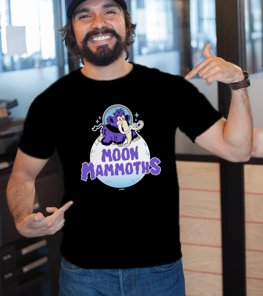 Moon Mammoths Purple Space Elephant Creature Astronaut T-Shirt