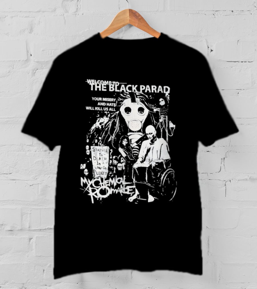 My Chemical Romance The Black Parade Tour Souvenir Mask Skeleton T-Shirt