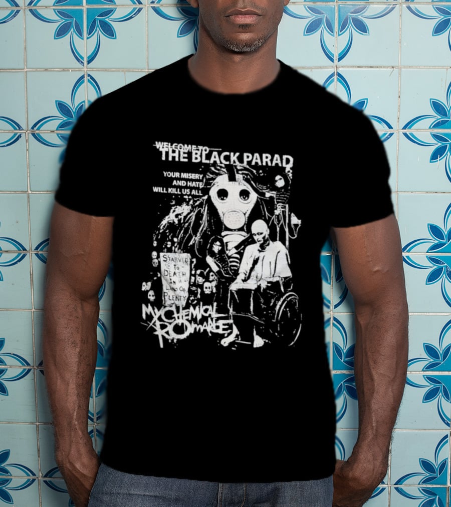 My Chemical Romance The Black Parade Tour Souvenir Mask Skeleton T-Shirt