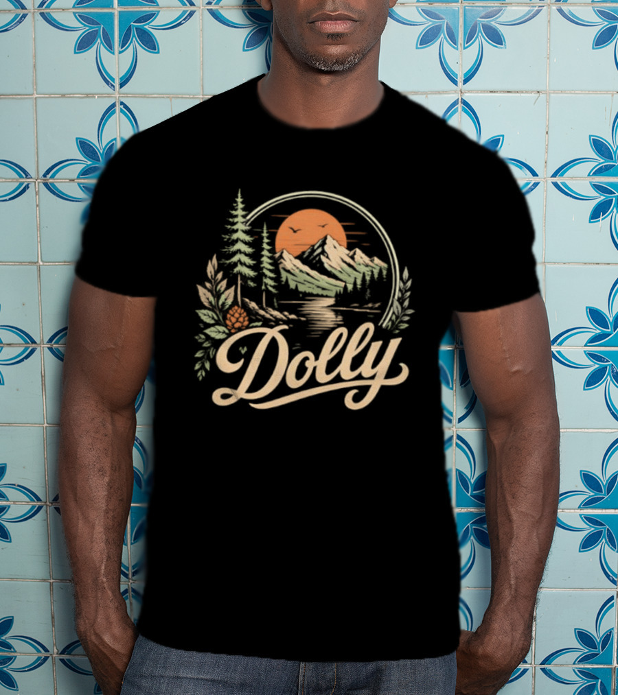 Dolly Mountain Nature Scene Outdoors Country Music T-Shirt