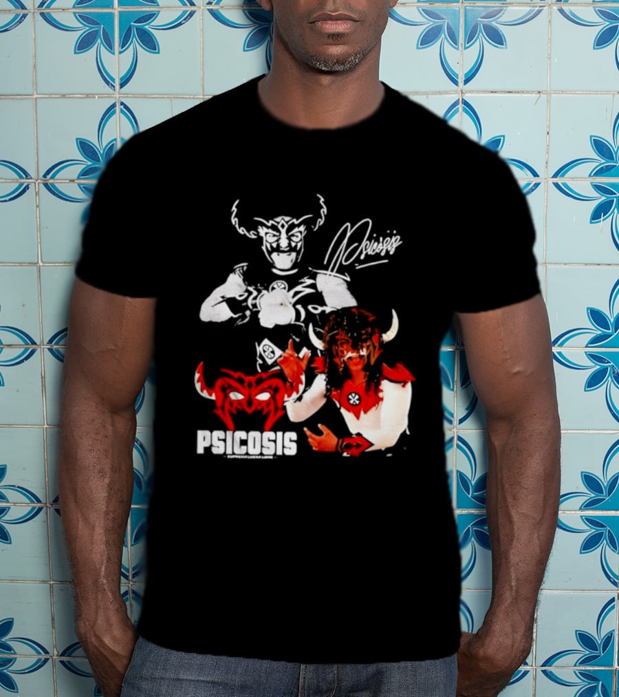 Psicosis Suprema Lucha Libre Wrestling Demon Mask Signature T-Shirt