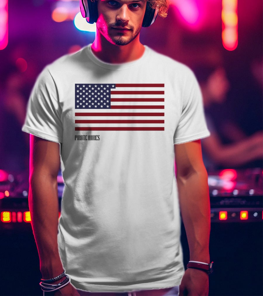 Pirate Wires 1776 American Flag Lunar Position Relative To Earth T-Shirt