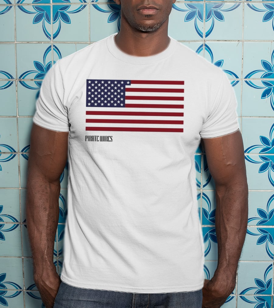 Pirate Wires 1776 American Flag Lunar Position Relative To Earth T-Shirt