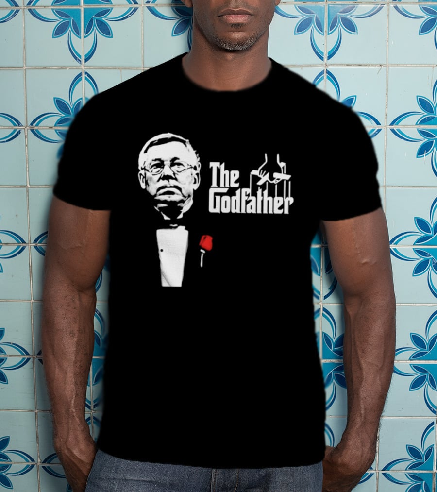 Sir Alex Ferguson The Godfather Tribute With Red Rose T-Shirt