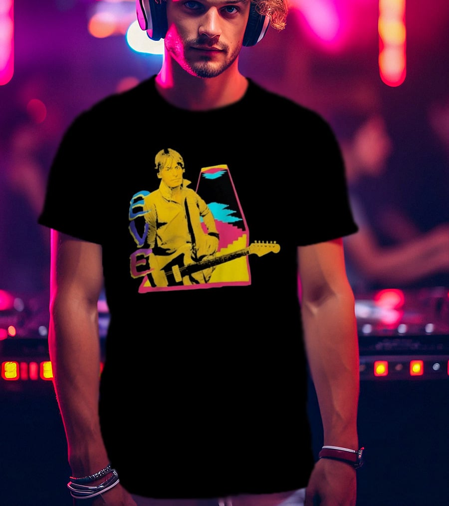 Steve Perry 80s Rock Vibes Retro Guitar T-Shirt