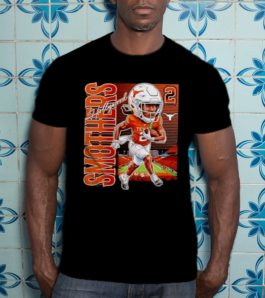 Hollywood Smothers Texas Longhorns Number 2 Football Player Action T-Shirt