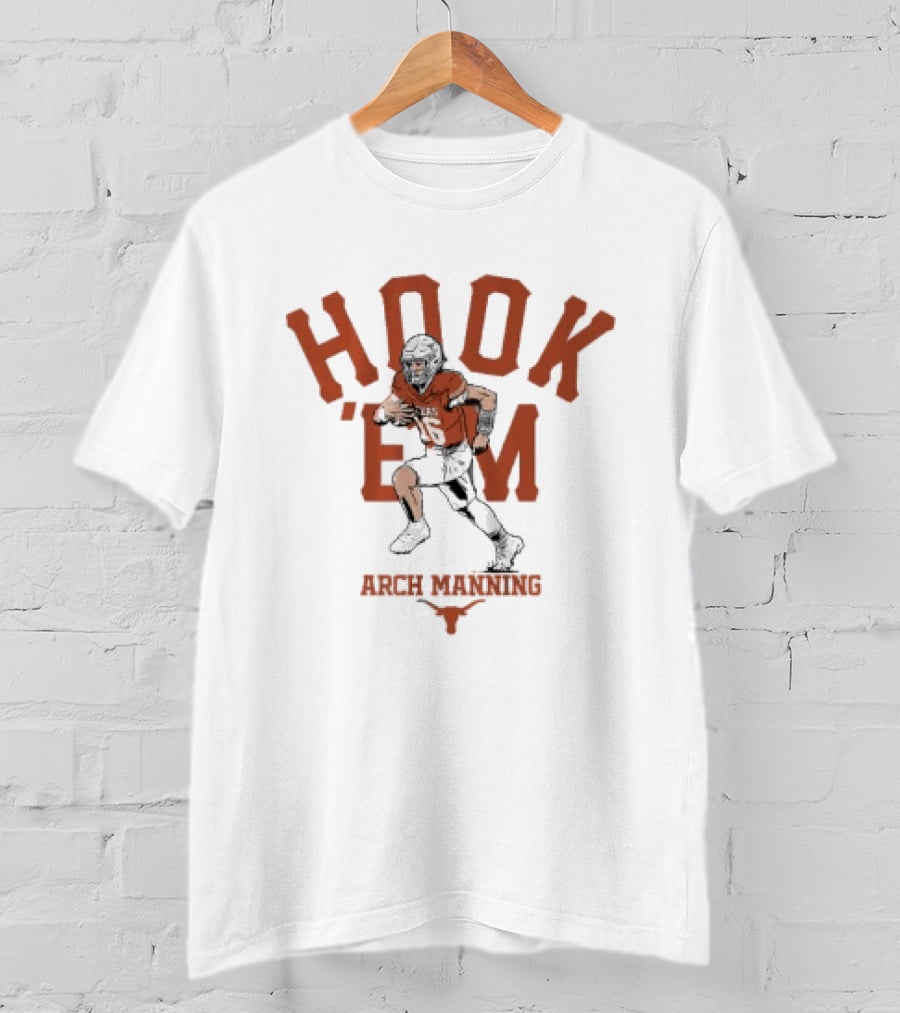 Texas Longhorns Hook 'Em Arch Manning Football T-Shirt