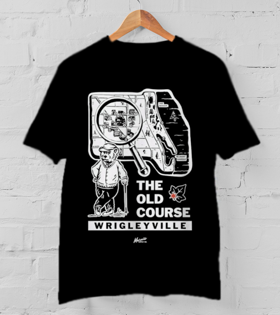 The Old Course Chicago Map Wrigleyville Baseball Landmark T-Shirt