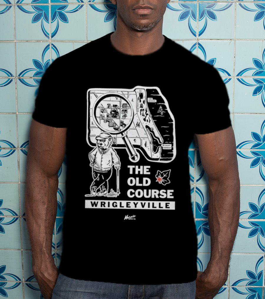 The Old Course Chicago Map Wrigleyville Baseball Landmark T-Shirt